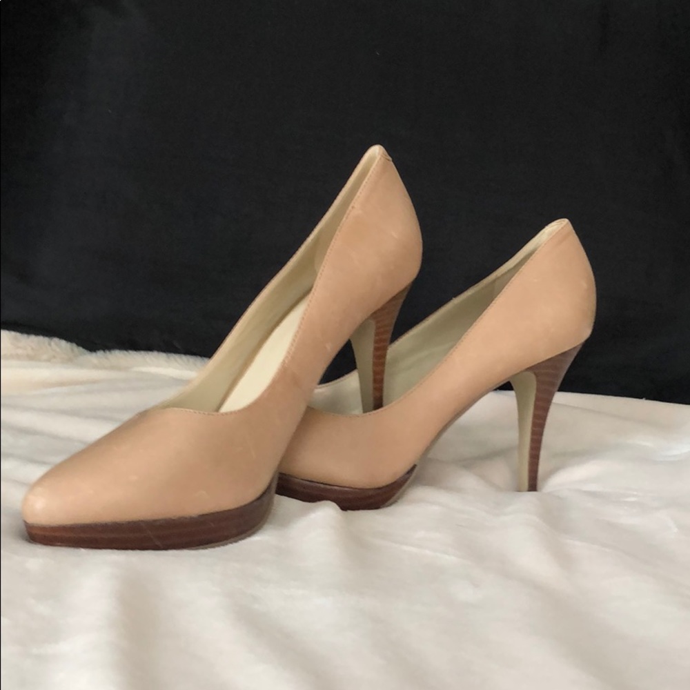 Nine West pumps. Light camel color.
